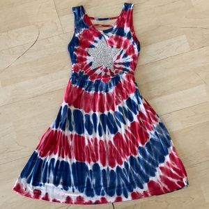 Tie dye 4th of July dress